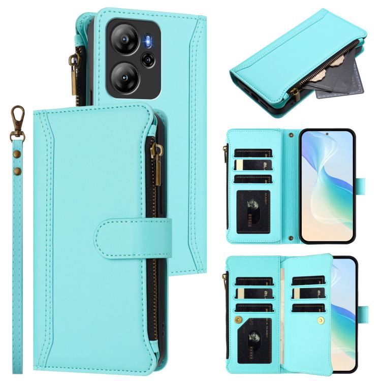 Magnetic Closure 9 Card Slots Zipper Leather Case with Hand Strap, For Blackview Wave 7C, For Blackview Wave 10, For Blackview Shark 6, For Blackview Oscal Tiger 13, For Blackview Wave 8C / 8 / Oscal Flat 2, For Blackview Shark 9 5G                    ...