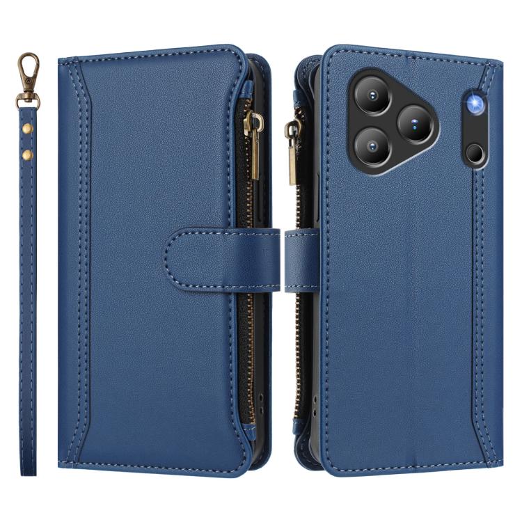 Magnetic Closure 9 Card Slots Zipper Leather Case with Hand Strap, For Blackview Wave 7C, For Blackview Wave 10, For Blackview Shark 6, For Blackview Oscal Tiger 13, For Blackview Wave 8C / 8 / Oscal Flat 2, For Blackview Shark 9 5G                    ...