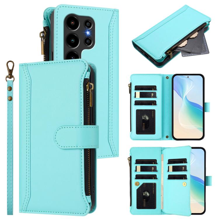 Magnetic Closure 9 Card Slots Zipper Leather Case with Hand Strap, For Blackview Wave 7C, For Blackview Wave 10, For Blackview Shark 6, For Blackview Oscal Tiger 13, For Blackview Wave 8C / 8 / Oscal Flat 2, For Blackview Shark 9 5G                    ...
