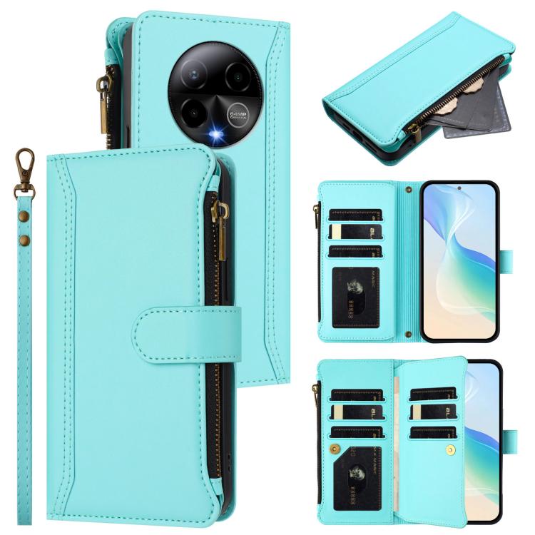 Magnetic Closure 9 Card Slots Zipper Leather Case with Hand Strap, For BLU G95, For BLU Bold N4, For BLU Bold K10 / G54, For BLU G54, For BLU G64, For BLU Bold K50, For BLU C9, For BLU View 5 Pro