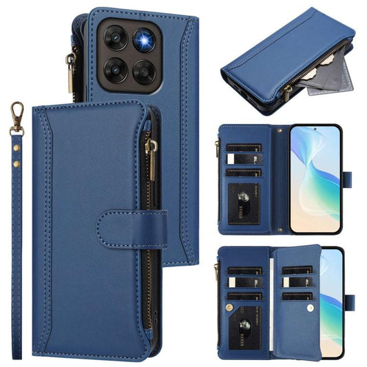 Magnetic Closure 9 Card Slots Zipper Leather Case with Hand Strap, For Motorola Moto G87 5G/G77 5G, For Motorola Edge 70 Pro 5G, For Motorola Edge 60 Pro/60S Pro 5G, For Motorola Moto G75 5G, For Motorola Moto G35 5G, For Motorola Moto G55 5G          ...