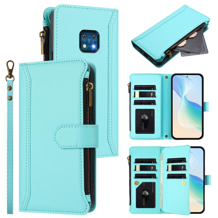 Magnetic Closure 9 Card Slots Zipper Leather Case with Hand Strap, For Nokia G400, For Nokia G11 4G / G21 4G, For Nokia C30, For Nokia C01 Plus / C1 2nd Edition, For Nokia XR20, For Nokia C10 / C20, For Nokia X20 / X10, For Nokia 6.3 / G20 / G10
