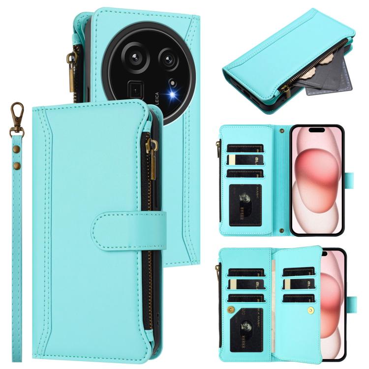 Magnetic Closure 9 Card Slots Zipper Leather Case with Hand Strap, For Sharp Aquos wish6, For Sharp Aquos R11, For Sharp Aquos Sense10, For Sharp Aquos R10, For Sharp Aquos wish5, For Sharp Aquos sense9 Plus, For Sharp Aquos sense9, For Sharp Aquos R9 Pro