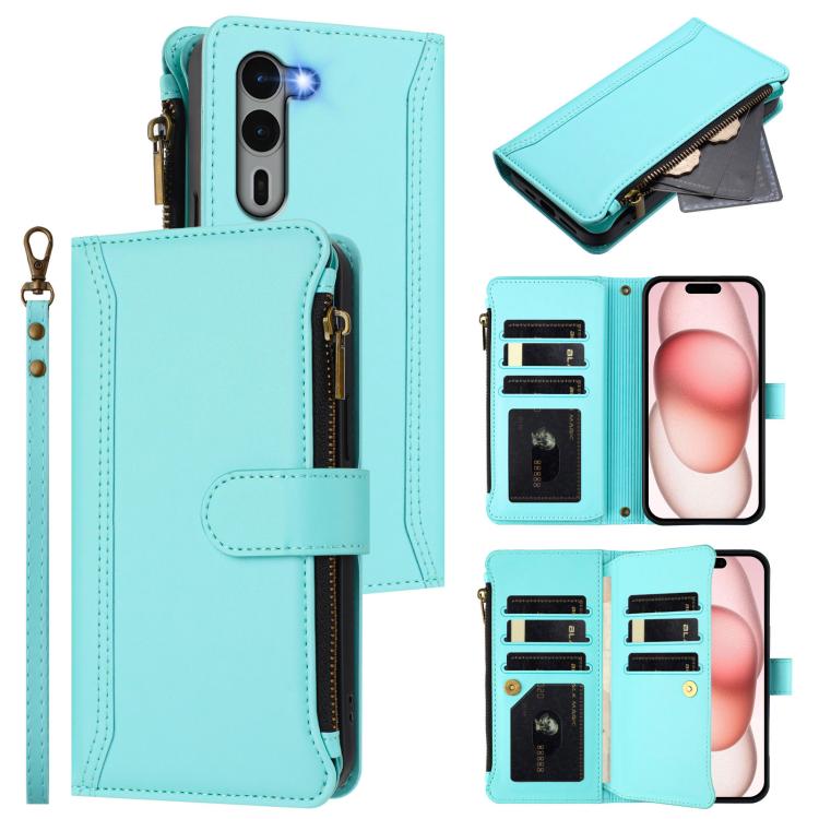 Magnetic Closure 9 Card Slots Zipper Leather Case with Hand Strap, For Fujitsu Arrows We3, For Fujitsu Arrows We2, For Fujitsu Arrows We2 Plus, For Fujitsu Arrows F-01L / F-42A