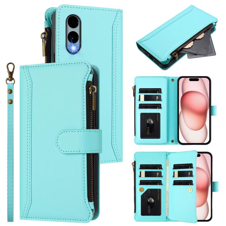 Magnetic Closure 9 Card Slots Zipper Leather Case with Hand Strap, For Fujitsu Arrows We3, For Fujitsu Arrows We2, For Fujitsu Arrows We2 Plus, For Fujitsu Arrows F-01L / F-42A