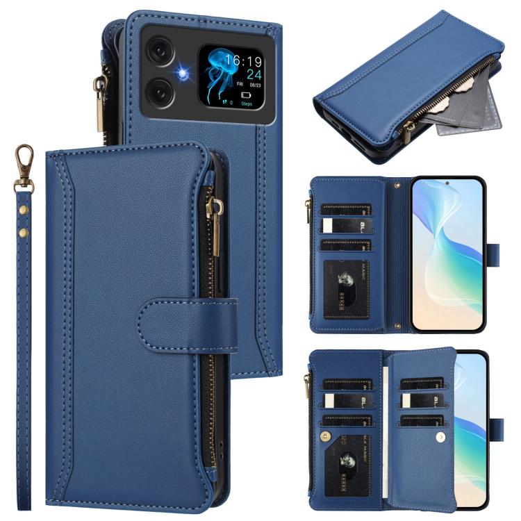 Magnetic Closure 9 Card Slots Zipper Leather Case with Hand Strap, For Cubot A40, For Cubot P90, For Cubot A30, For Cubot A20, For Cubot Max 5, For Cubot A10, For Cubot Note 40, For Cubot P50