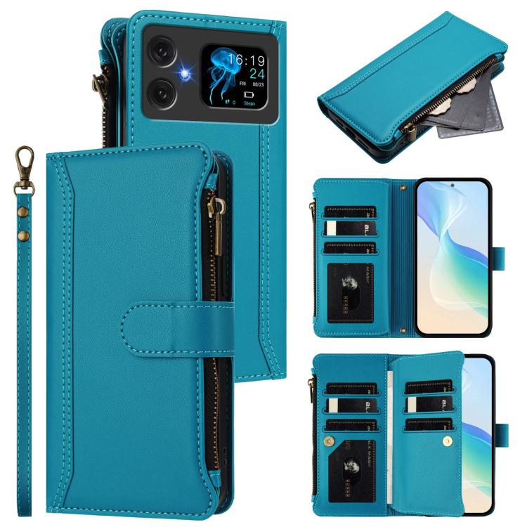 Magnetic Closure 9 Card Slots Zipper Leather Case with Hand Strap, For Cubot A40, For Cubot P90, For Cubot A30, For Cubot A20, For Cubot Max 5, For Cubot A10, For Cubot Note 40, For Cubot P50