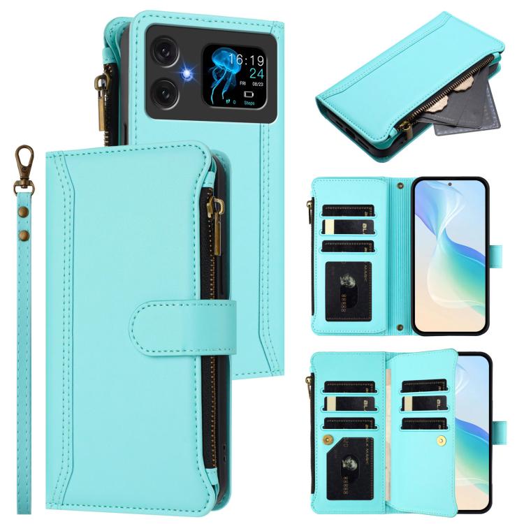 Magnetic Closure 9 Card Slots Zipper Leather Case with Hand Strap, For Cubot A40, For Cubot P90, For Cubot A30, For Cubot A20, For Cubot Max 5, For Cubot A10, For Cubot Note 40, For Cubot P50