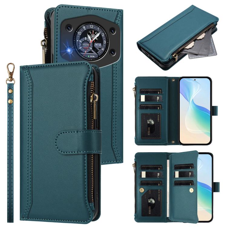 Magnetic Closure 9 Card Slots Zipper Leather Case with Hand Strap, For Cubot A40, For Cubot P90, For Cubot A30, For Cubot A20, For Cubot Max 5, For Cubot A10, For Cubot Note 40, For Cubot P50