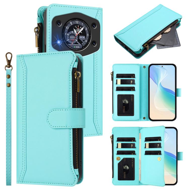 Magnetic Closure 9 Card Slots Zipper Leather Case with Hand Strap, For Cubot A40, For Cubot P90, For Cubot A30, For Cubot A20, For Cubot Max 5, For Cubot A10, For Cubot Note 40, For Cubot P50