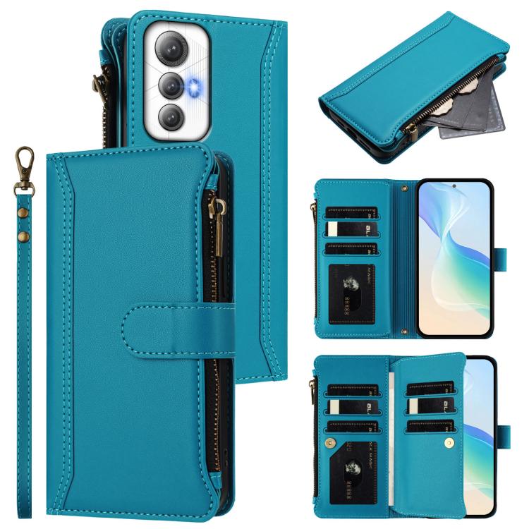 Magnetic Closure 9 Card Slots Zipper Leather Case with Hand Strap, For Cubot A40, For Cubot P90, For Cubot A30, For Cubot A20, For Cubot Max 5, For Cubot A10, For Cubot Note 40, For Cubot P50