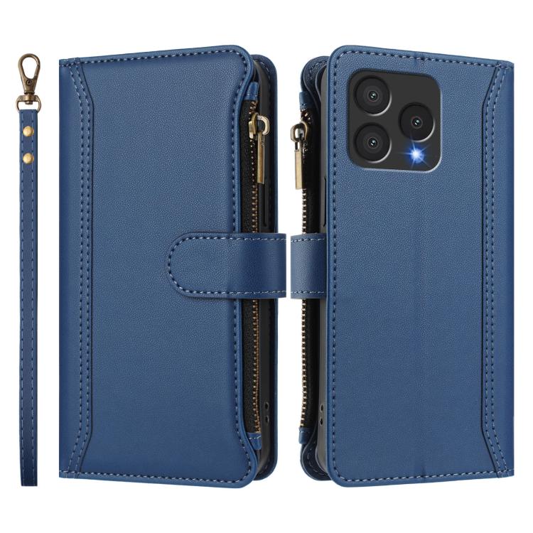 Magnetic Closure 9 Card Slots Zipper Leather Case with Hand Strap, For Cubot A40, For Cubot P90, For Cubot A30, For Cubot A20, For Cubot Max 5, For Cubot A10, For Cubot Note 40, For Cubot P50