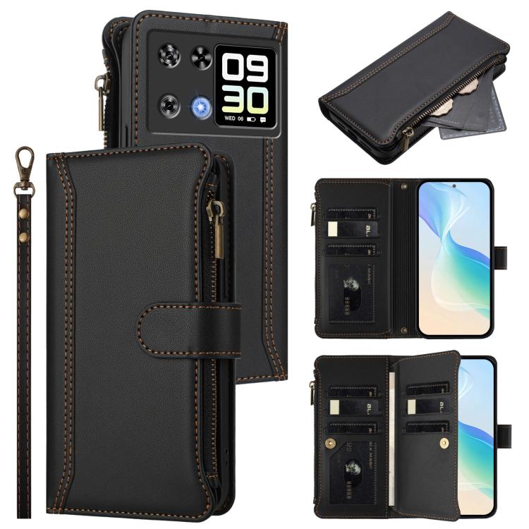 Magnetic Closure 9 Card Slots Zipper Leather Case with Hand Strap, For Cubot A40, For Cubot P90, For Cubot A30, For Cubot A20, For Cubot Max 5, For Cubot A10, For Cubot Note 40, For Cubot P50