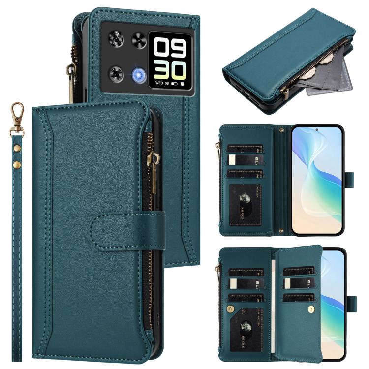 Magnetic Closure 9 Card Slots Zipper Leather Case with Hand Strap, For Cubot A40, For Cubot P90, For Cubot A30, For Cubot A20, For Cubot Max 5, For Cubot A10, For Cubot Note 40, For Cubot P50