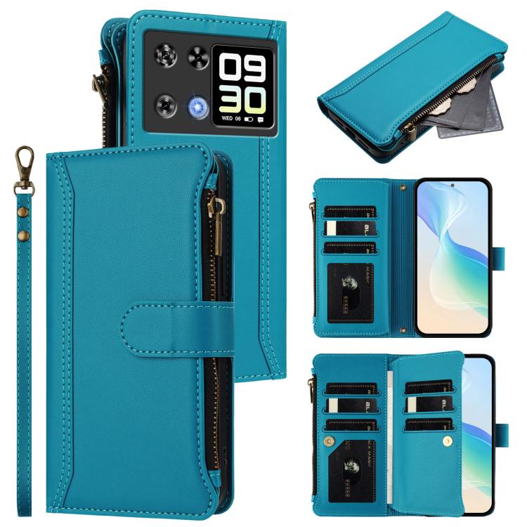 Magnetic Closure 9 Card Slots Zipper Leather Case with Hand Strap, For Cubot A40, For Cubot P90, For Cubot A30, For Cubot A20, For Cubot Max 5, For Cubot A10, For Cubot Note 40, For Cubot P50