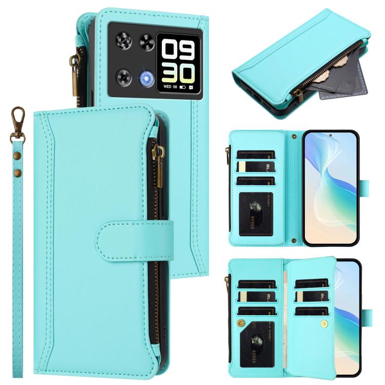 Magnetic Closure 9 Card Slots Zipper Leather Case with Hand Strap, For Cubot A40, For Cubot P90, For Cubot A30, For Cubot A20, For Cubot Max 5, For Cubot A10, For Cubot Note 40, For Cubot P50