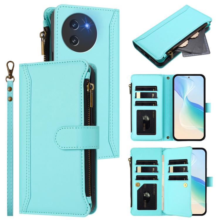 Magnetic Closure 9 Card Slots Zipper Leather Case with Hand Strap, For Doogee Note 56 / Note 56 Pro, For Doogee N60 Pro, For Doogee Note 59 5G / Note 59 Pro, For Doogee Note 58 / Note 58 Pro, For Doogee N55 / N55 Plus