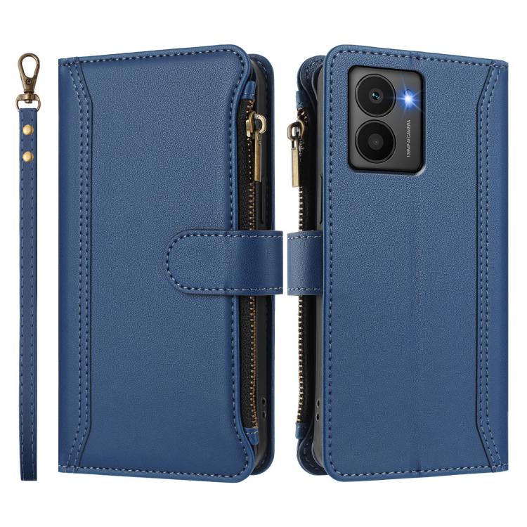 Magnetic Closure 9 Card Slots Zipper Leather Case with Hand Strap, For HMD Fuison, For HMD Pulse Pro / HMD Pulse, For HMD Skyline