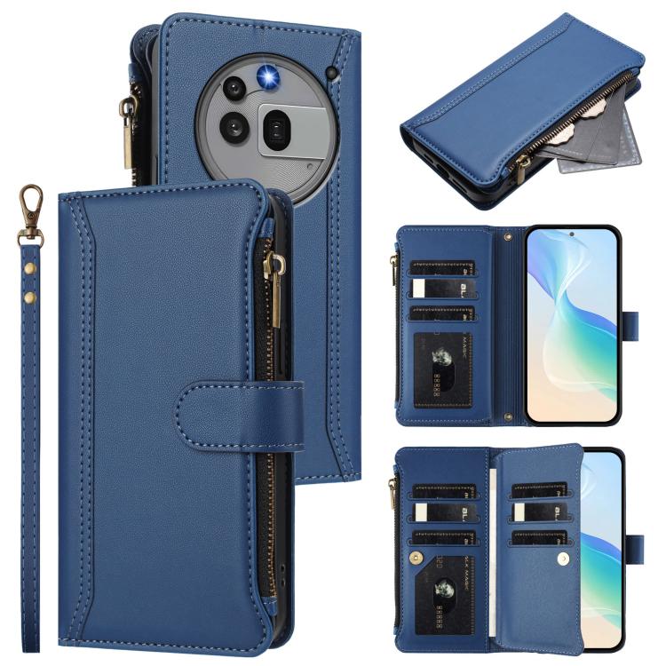 Magnetic Closure 9 Card Slots Zipper Leather Case with Hand Strap, For Nothing Phone 4a Pro, For Nothing Phone 4a, For Nothing Phone 3a, For Nothing Phone 3a Pro, For Nothing CMF Phone 1, For Nothing Phone 2A