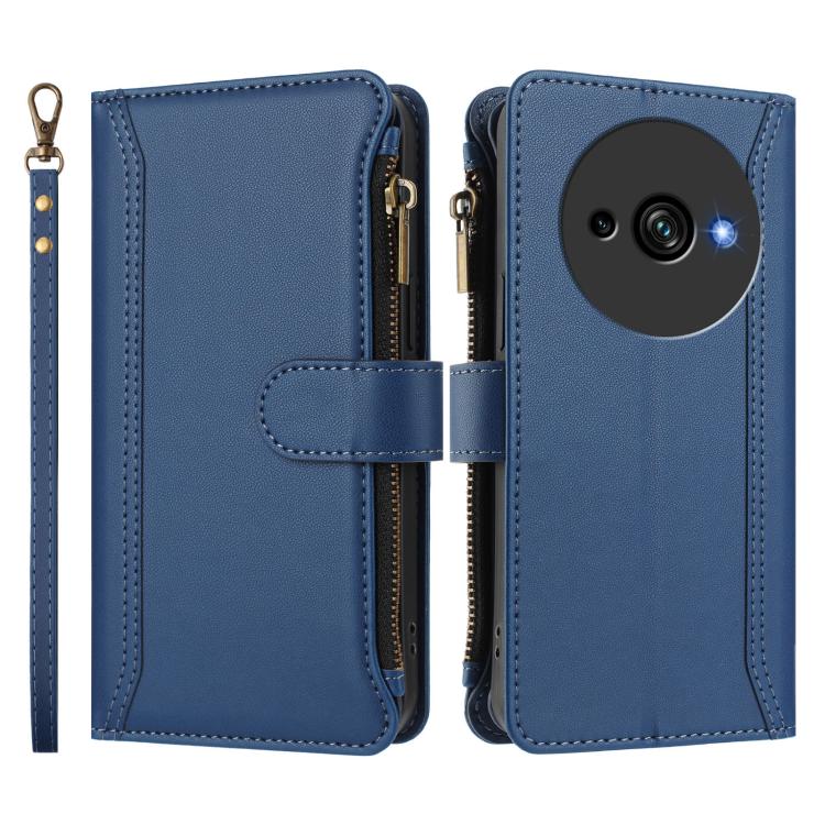 Magnetic Closure 9 Card Slots Zipper Leather Case with Hand Strap, For Oukitel C59 / C59 Pro, For Oukitel C58 / C58 Pro, For Oukitel C57s / C57 Pro / C57, For Oukitel C53, For Oukitel C50, For Oukitel C37, For Oukitel C51, For Oukitel C38