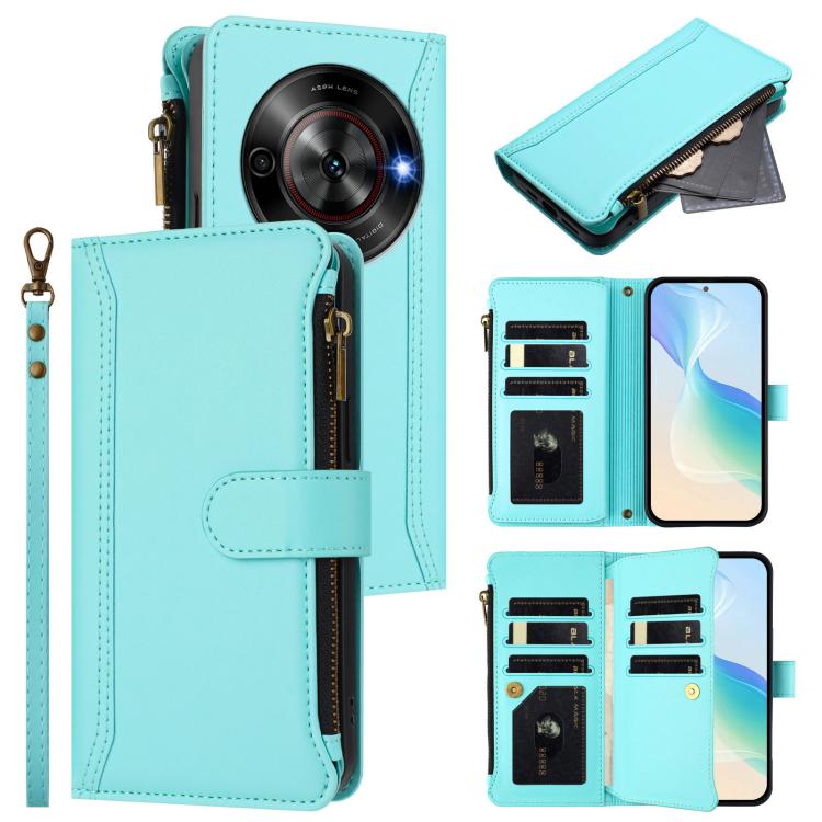 Magnetic Closure 9 Card Slots Zipper Leather Case with Hand Strap, For ZTE Blade V60 Vita / V60 Design, For ZTE Blade A75 5G / Nubia Focus 5G, For ZTE Blade A75 4G, For ZTE Blade A35 / A55, For ZTE Nubia Focus Pro 5G, For ZTE Nubia Z60 Ultra           ...