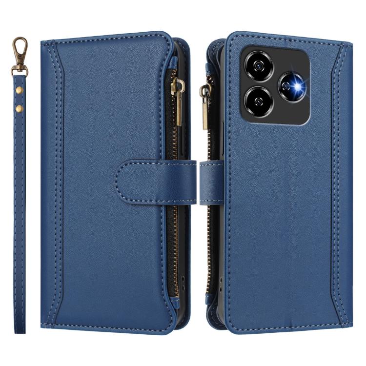 Magnetic Closure 9 Card Slots Zipper Leather Case with Hand Strap, For ZTE Blade V60 Vita / V60 Design, For ZTE Blade A75 5G / Nubia Focus 5G, For ZTE Blade A75 4G, For ZTE Blade A35 / A55, For ZTE Nubia Focus Pro 5G, For ZTE Nubia Z60 Ultra           ...
