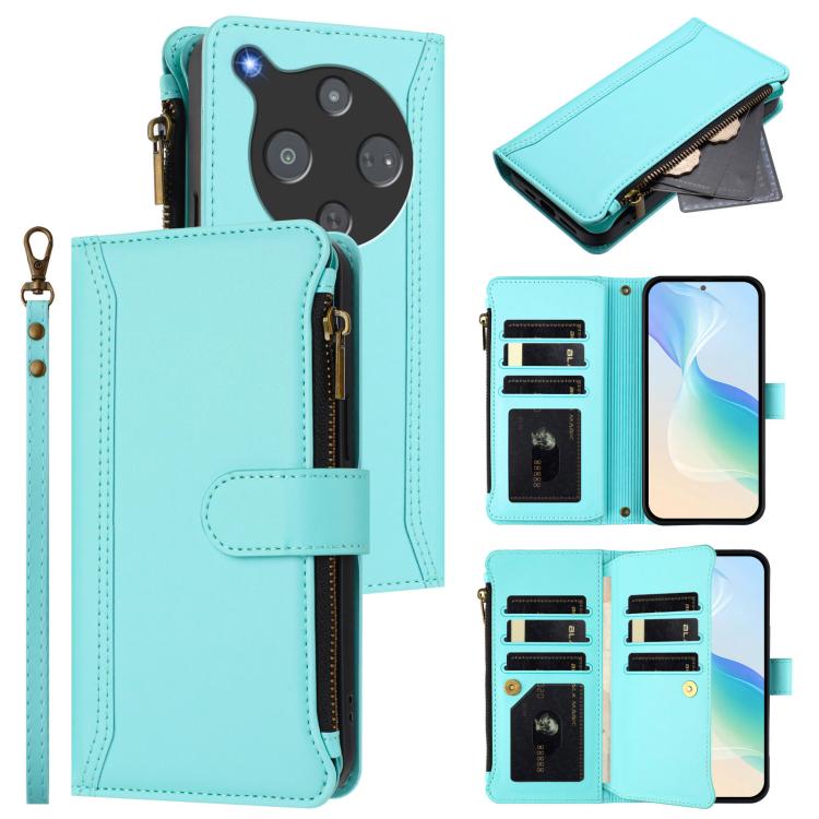 Magnetic Closure 9 Card Slots Zipper Leather Case with Hand Strap, For ZTE Nubia P7 Pro 5G/Optus X Value 5G, For ZTE Nubia P9 Pro 5G/Optus X Pro 2 5G, For ZTE nubia RedMagic 11 Air, For ZTE Blade A75 Pro/Telstra T-Elite 5G, For ZTE Blade A76 4G        ...