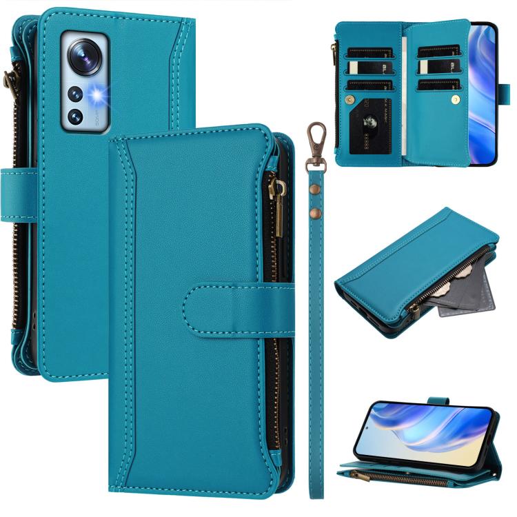 Magnetic Closure 9 Card Slots Zipper Leather Case with Hand Strap, For Xiaomi 12 Pro / 12S Pro, For Xiaomi 12 / 12X / 12S, For Xiaomi 12 Lite, For Xiaomi Poco C40 / Redmi 10C, For Xiaomi Civi 1S, For Xiaomi Poco M4 Pro 4G, For Xiaomi Poco X4 Pro 5G    ...