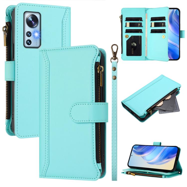 Magnetic Closure 9 Card Slots Zipper Leather Case with Hand Strap, For Xiaomi 12 Pro / 12S Pro, For Xiaomi 12 / 12X / 12S, For Xiaomi 12 Lite, For Xiaomi Poco C40 / Redmi 10C, For Xiaomi Civi 1S, For Xiaomi Poco M4 Pro 4G, For Xiaomi Poco X4 Pro 5G    ...