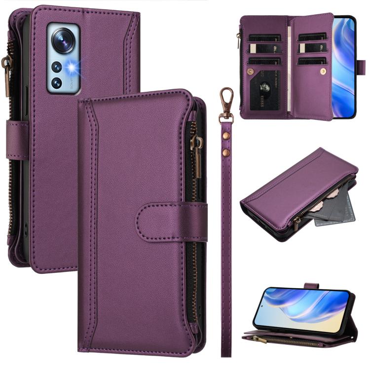 Magnetic Closure 9 Card Slots Zipper Leather Case with Hand Strap, For Xiaomi 12 Pro / 12S Pro, For Xiaomi 12 / 12X / 12S, For Xiaomi 12 Lite, For Xiaomi Poco C40 / Redmi 10C, For Xiaomi Civi 1S, For Xiaomi Poco M4 Pro 4G, For Xiaomi Poco X4 Pro 5G    ...