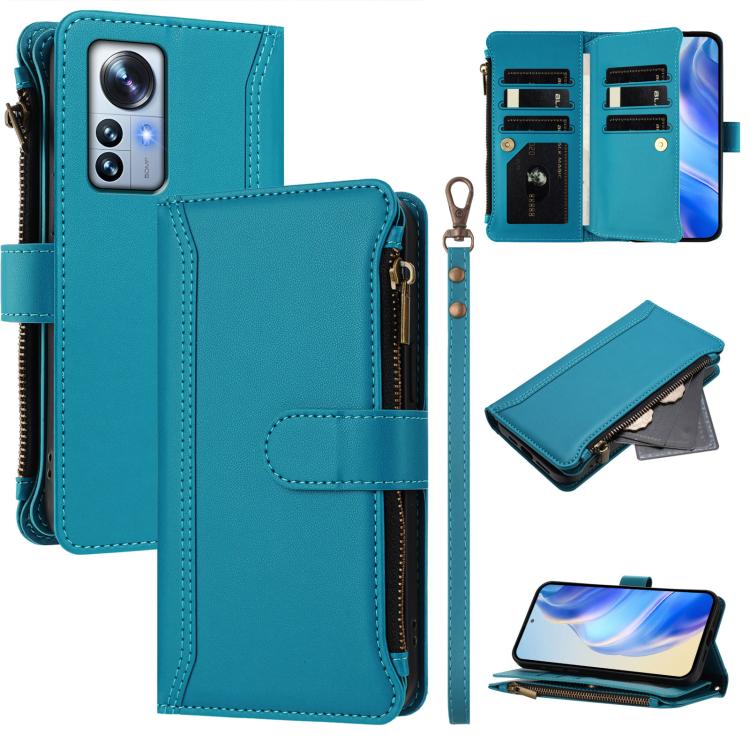 Magnetic Closure 9 Card Slots Zipper Leather Case with Hand Strap, For Xiaomi 12 Pro / 12S Pro, For Xiaomi 12 / 12X / 12S, For Xiaomi 12 Lite, For Xiaomi Poco C40 / Redmi 10C, For Xiaomi Civi 1S, For Xiaomi Poco M4 Pro 4G, For Xiaomi Poco X4 Pro 5G    ...