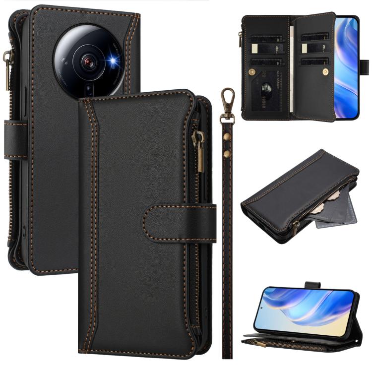 Magnetic Closure 9 Card Slots Zipper Leather Case with Hand Strap, For Xiaomi 13T / 13T Pro / Redmi K60 Ultra, For Xiaomi 13 Ultra, For Xiaomi Civi 3, For Xiaomi 13 Lite / Civi 2, For Xiaomi 13 Pro, For Xiaomi 13                                        ...