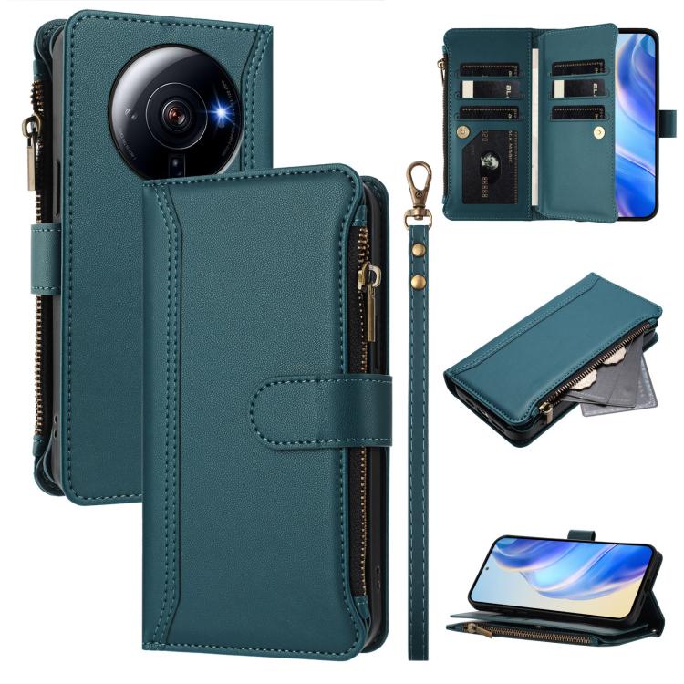 Magnetic Closure 9 Card Slots Zipper Leather Case with Hand Strap, For Xiaomi 13T / 13T Pro / Redmi K60 Ultra, For Xiaomi 13 Ultra, For Xiaomi Civi 3, For Xiaomi 13 Lite / Civi 2, For Xiaomi 13 Pro, For Xiaomi 13                                        ...