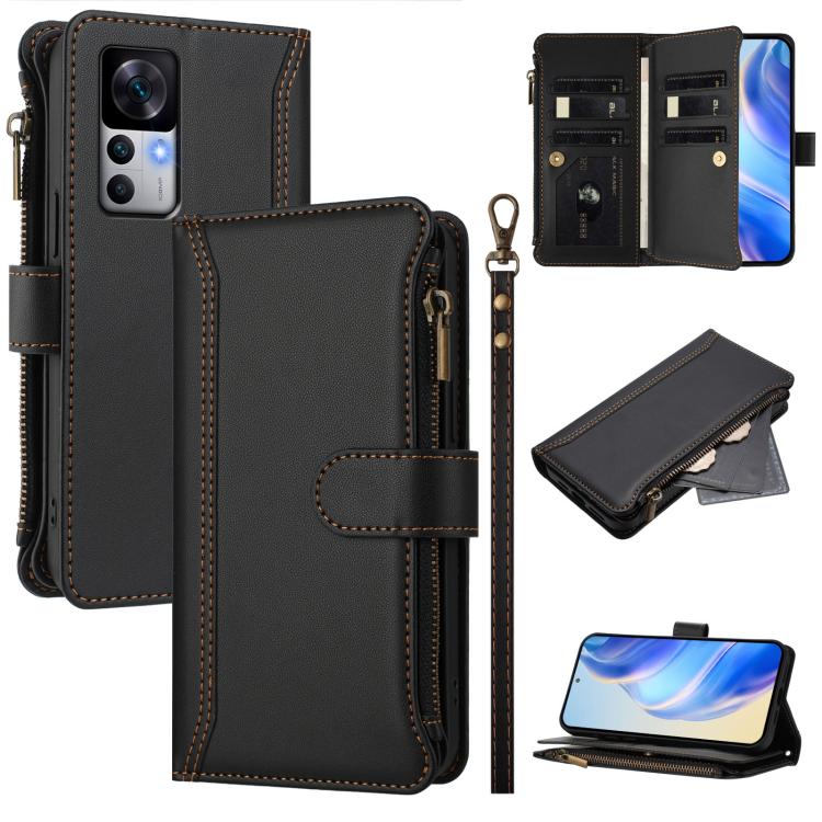 Magnetic Closure 9 Card Slots Zipper Leather Case with Hand Strap, For Xiaomi 13T / 13T Pro / Redmi K60 Ultra, For Xiaomi 13 Ultra, For Xiaomi Civi 3, For Xiaomi 13 Lite / Civi 2, For Xiaomi 13 Pro, For Xiaomi 13                                        ...