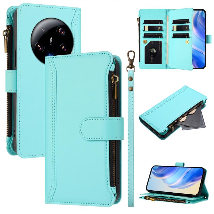 Magnetic Closure 9 Card Slots Zipper Leather Case with Hand Strap, For Xiaomi 13T / 13T Pro / Redmi K60 Ultra, For Xiaomi 13 Ultra, For Xiaomi Civi 3, For Xiaomi 13 Lite / Civi 2, For Xiaomi 13 Pro, For Xiaomi 13                                        ...