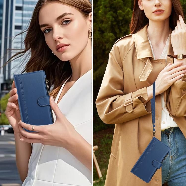 Magnetic Closure 9 Card Slots Zipper Leather Case with Hand Strap, For Xiaomi 14T, For Xiaomi Poco F6, For Xiaomi Poco F6 Pro, For Xiaomi Poco X6 Neo, For Xiaomi Poco X6 Pro, For Xiaomi 14 Ultra, For Xiaomi 14 Pro, For Xiaomi 14