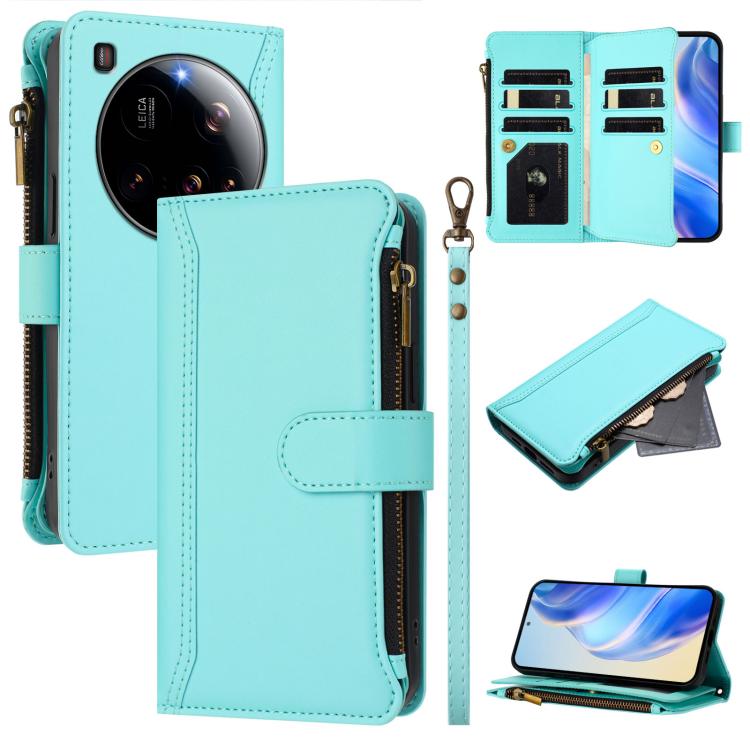 Magnetic Closure 9 Card Slots Zipper Leather Case with Hand Strap, For Xiaomi Poco M7 5G / C75 4G, For Xiaomi Poco X7, For Xiaomi 15 Ultra, For Xiaomi Poco X7 Pro, For Xiaomi Poco M7 Pro 5G, For Xiaomi 15 Pro, For Xiaomi 15, For Xiaomi 14T Pro