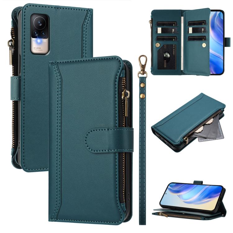 Magnetic Closure 9 Card Slots Zipper Leather Case with Hand Strap, For Xiaomi 12 Pro / 12S Pro, For Xiaomi 12 / 12X / 12S, For Xiaomi 12 Lite, For Xiaomi Poco C40 / Redmi 10C, For Xiaomi Civi 1S, For Xiaomi Poco M4 Pro 4G, For Xiaomi Poco X4 Pro 5G    ...