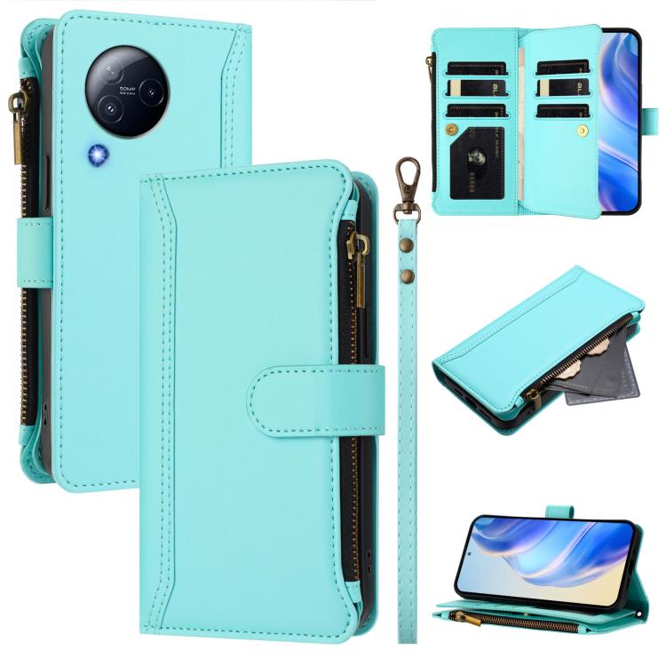 Magnetic Closure 9 Card Slots Zipper Leather Case with Hand Strap, For Xiaomi 13T / 13T Pro / Redmi K60 Ultra, For Xiaomi 13 Ultra, For Xiaomi Civi 3, For Xiaomi 13 Lite / Civi 2, For Xiaomi 13 Pro, For Xiaomi 13                                        ...