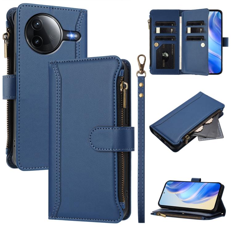 Magnetic Closure 9 Card Slots Zipper Leather Case with Hand Strap, For Xiaomi 17 Max 5G, For Xiaomi 17T Pro 5G, For Xiaomi Poco M7 4G 169mm, For Xiaomi 15T Pro 5G, For Xiaomi 15T 5G, For Xiaomi Civi 5 Pro, For Xiaomi 15S Pro                            ...