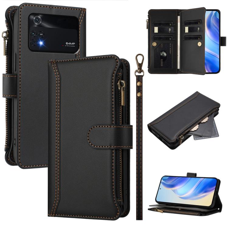 Magnetic Closure 9 Card Slots Zipper Leather Case with Hand Strap, For Xiaomi 12 Pro / 12S Pro, For Xiaomi 12 / 12X / 12S, For Xiaomi 12 Lite, For Xiaomi Poco C40 / Redmi 10C, For Xiaomi Civi 1S, For Xiaomi Poco M4 Pro 4G, For Xiaomi Poco X4 Pro 5G    ...