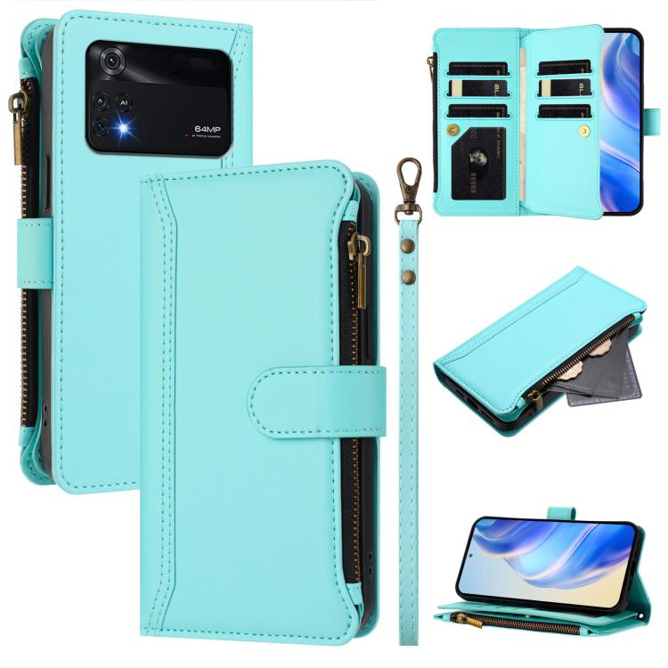 Magnetic Closure 9 Card Slots Zipper Leather Case with Hand Strap, For Xiaomi 12 Pro / 12S Pro, For Xiaomi 12 / 12X / 12S, For Xiaomi 12 Lite, For Xiaomi Poco C40 / Redmi 10C, For Xiaomi Civi 1S, For Xiaomi Poco M4 Pro 4G, For Xiaomi Poco X4 Pro 5G    ...