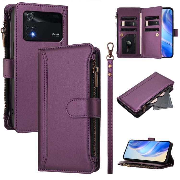 Magnetic Closure 9 Card Slots Zipper Leather Case with Hand Strap, For Xiaomi 12 Pro / 12S Pro, For Xiaomi 12 / 12X / 12S, For Xiaomi 12 Lite, For Xiaomi Poco C40 / Redmi 10C, For Xiaomi Civi 1S, For Xiaomi Poco M4 Pro 4G, For Xiaomi Poco X4 Pro 5G    ...