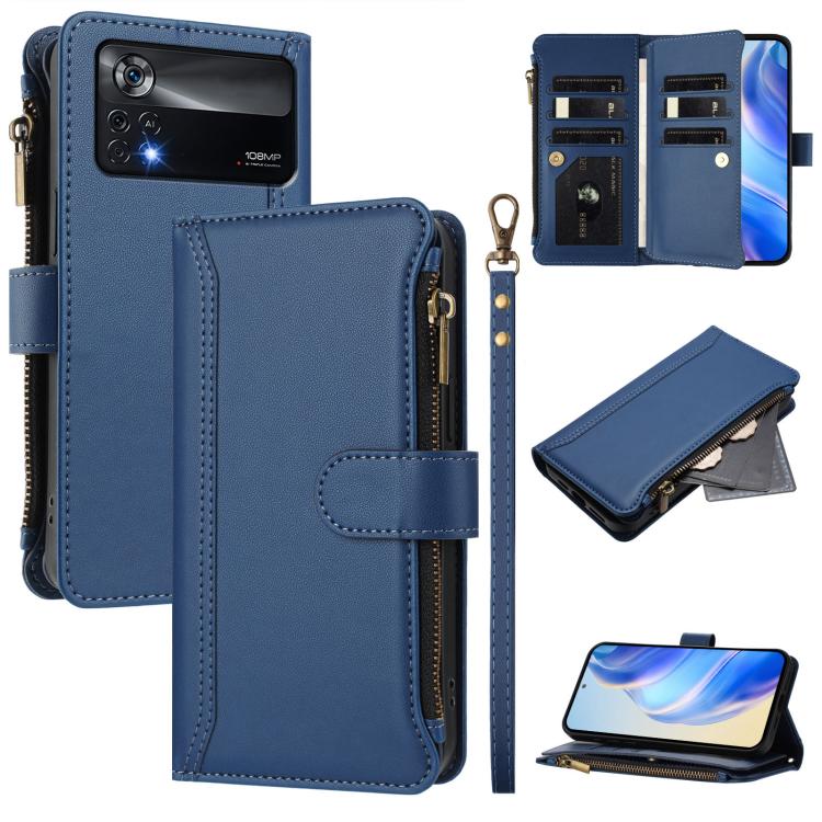 Magnetic Closure 9 Card Slots Zipper Leather Case with Hand Strap, For Xiaomi 12 Pro / 12S Pro, For Xiaomi 12 / 12X / 12S, For Xiaomi 12 Lite, For Xiaomi Poco C40 / Redmi 10C, For Xiaomi Civi 1S, For Xiaomi Poco M4 Pro 4G, For Xiaomi Poco X4 Pro 5G    ...