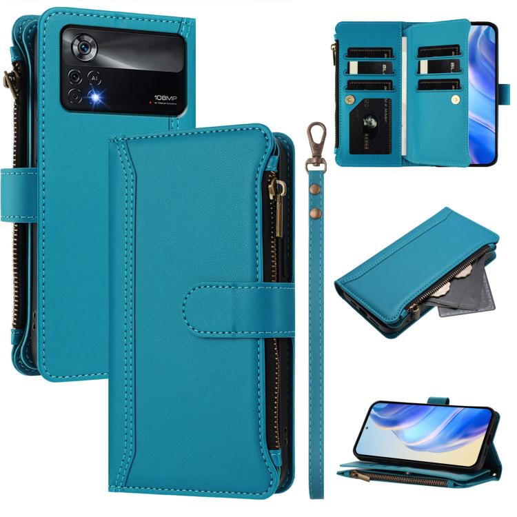 Magnetic Closure 9 Card Slots Zipper Leather Case with Hand Strap, For Xiaomi 12 Pro / 12S Pro, For Xiaomi 12 / 12X / 12S, For Xiaomi 12 Lite, For Xiaomi Poco C40 / Redmi 10C, For Xiaomi Civi 1S, For Xiaomi Poco M4 Pro 4G, For Xiaomi Poco X4 Pro 5G    ...