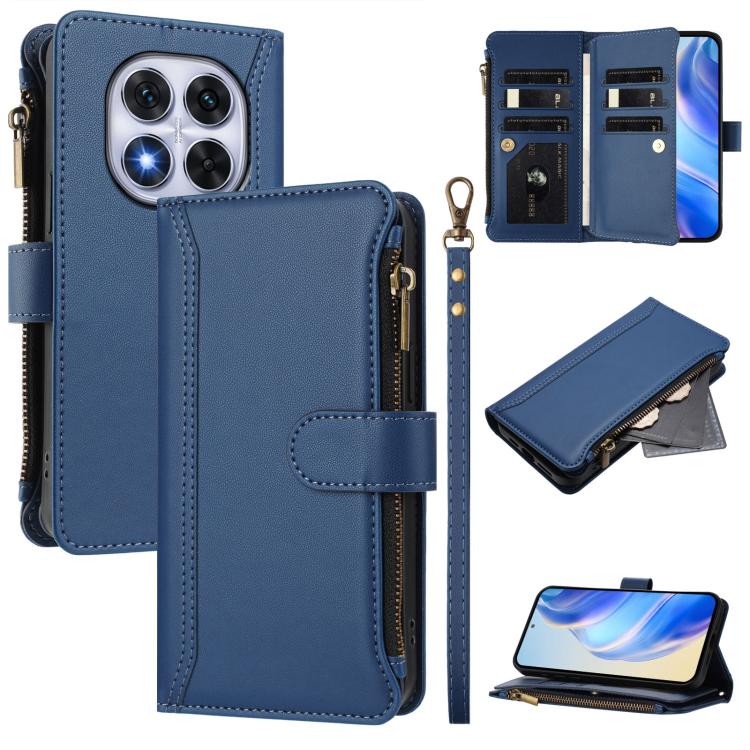 Magnetic Closure 9 Card Slots Zipper Leather Case with Hand Strap, For Xiaomi Poco M7 5G / C75 4G, For Xiaomi Poco X7, For Xiaomi 15 Ultra, For Xiaomi Poco X7 Pro, For Xiaomi Poco M7 Pro 5G, For Xiaomi 15 Pro, For Xiaomi 15, For Xiaomi 14T Pro