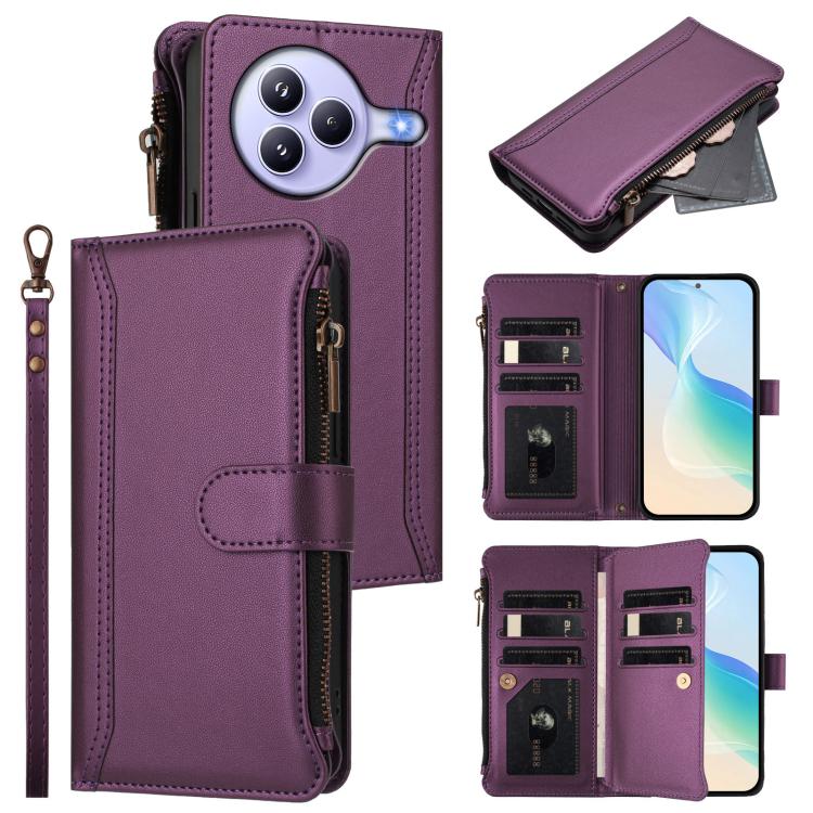 Magnetic Closure 9 Card Slots Zipper Leather Case with Hand Strap, For Xiaomi 17 Max 5G, For Xiaomi 17T Pro 5G, For Xiaomi Poco M7 4G 169mm, For Xiaomi 15T Pro 5G, For Xiaomi 15T 5G, For Xiaomi Civi 5 Pro, For Xiaomi 15S Pro                            ...