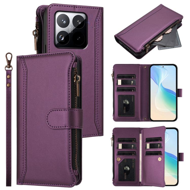 Magnetic Closure 9 Card Slots Zipper Leather Case with Hand Strap, For Xiaomi 17 Max 5G, For Xiaomi 17T Pro 5G, For Xiaomi Poco M7 4G 169mm, For Xiaomi 15T Pro 5G, For Xiaomi 15T 5G, For Xiaomi Civi 5 Pro, For Xiaomi 15S Pro                            ...