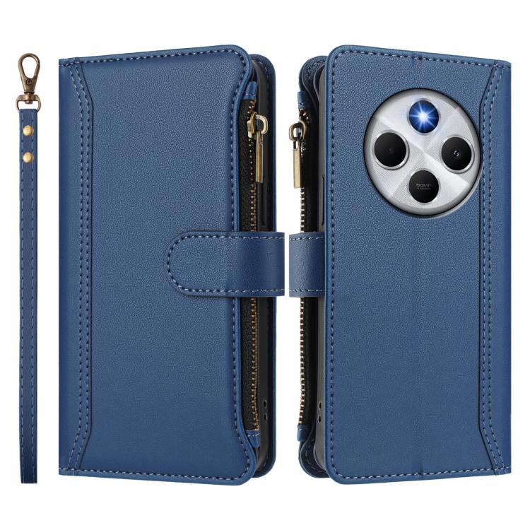 Magnetic Closure 9 Card Slots Zipper Leather Case with Hand Strap, For Xiaomi Poco M7 5G / C75 4G, For Xiaomi Poco X7, For Xiaomi 15 Ultra, For Xiaomi Poco X7 Pro, For Xiaomi Poco M7 Pro 5G, For Xiaomi 15 Pro, For Xiaomi 15, For Xiaomi 14T Pro