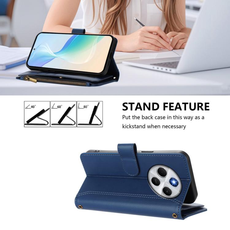 Magnetic Closure 9 Card Slots Zipper Leather Case with Hand Strap, For Xiaomi Poco M7 5G / C75 4G, For Xiaomi Poco X7, For Xiaomi 15 Ultra, For Xiaomi Poco X7 Pro, For Xiaomi Poco M7 Pro 5G, For Xiaomi 15 Pro, For Xiaomi 15, For Xiaomi 14T Pro